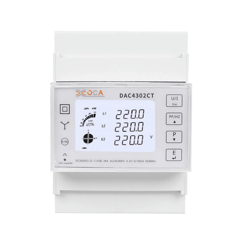 Compteur d'énergie intelligent triphasé AC sur rail DIN Dac4302CT