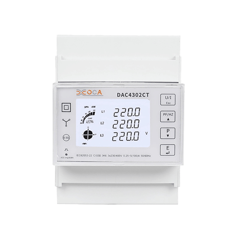 Multimètre intelligent de compteur d'énergie de Modbus triphasé à C.A. de rail DIN de Dac4302CT