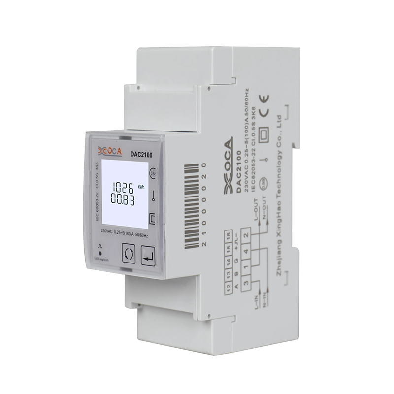 Compteur d'énergie électrique intelligent monophasé Modbus sur rail DIN Dac2100