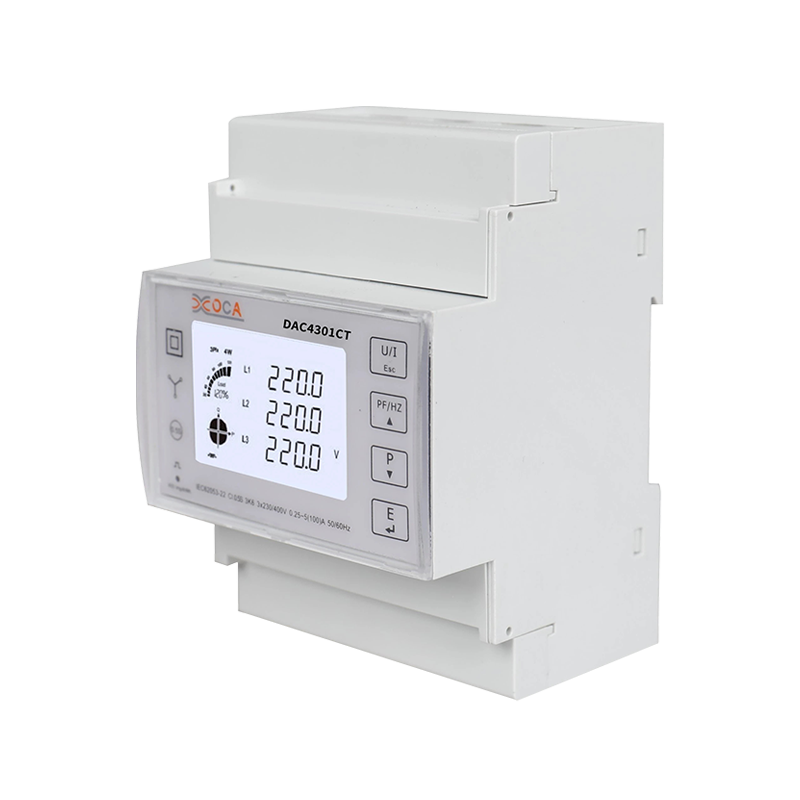 Compteur d'énergie électrique intelligent triphasé Modbus sur rail DIN Dac4301CT