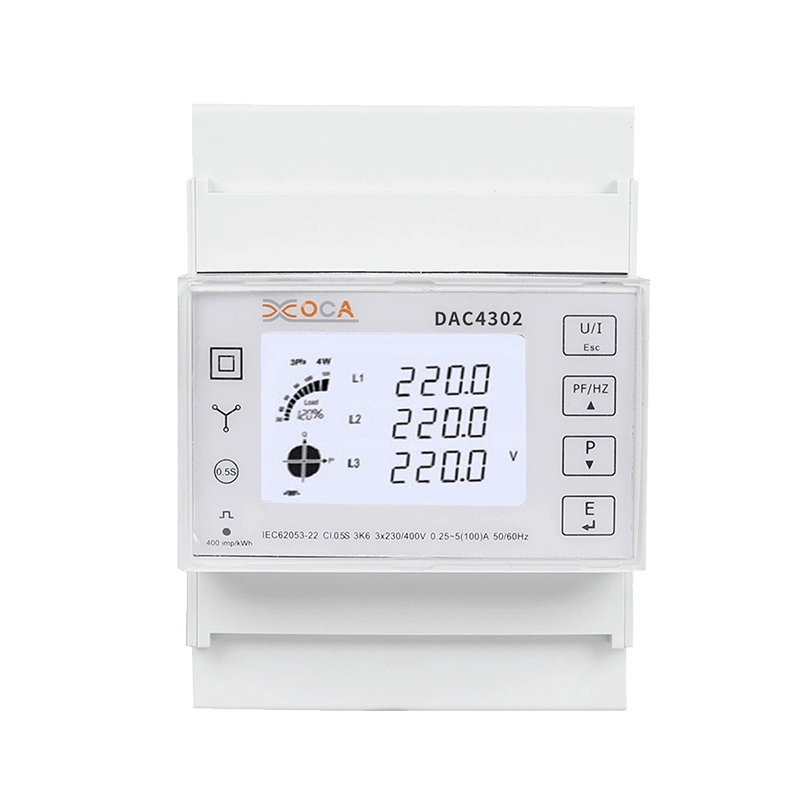 Dac4302 Compteur d'énergie électrique triphasé AC sur rail DIN 2t