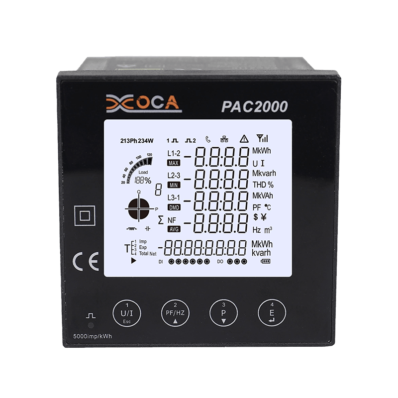 PAC2000 Grand compteur de puissance multifonction numérique à écran LCD