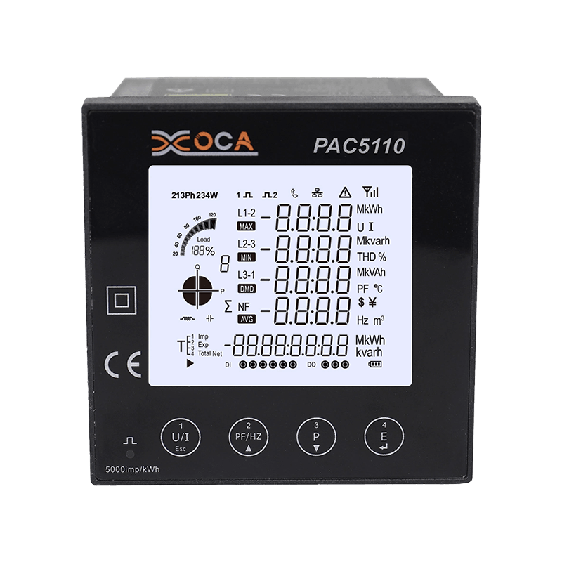 Compteur de puissance de panneau électrique LCD numérique triphasé PAC5110