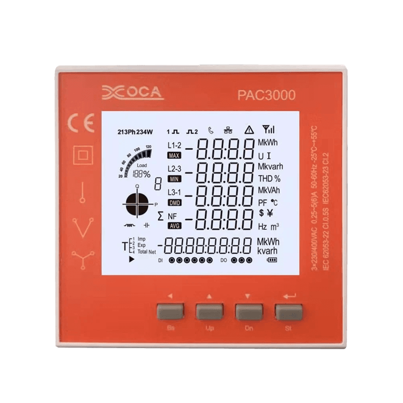 Compteur d'énergie de compteur de puissance de panneau électrique numérique d'affichage à cristaux liquides intelligent